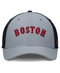 Nike Men's Gray/Navy Boston Red Sox Rise Swoosh Performance Flex Hat