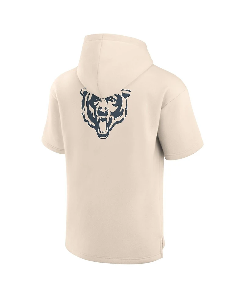 Fanatics Men's Cream Chicago Bears Elements Future Ground Lettering Short Sleeve Pullover Hoodie
