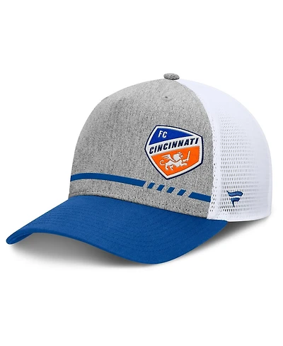 Fanatics Men's Heather Gray Fc Cincinnati Low Block Trucker Adjustable Hat