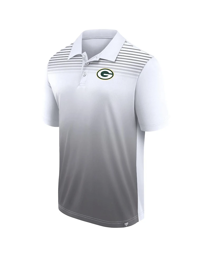 Logo Athletic Men's White/Gray Green Bay Packers Sandlot Game Polo Shirt