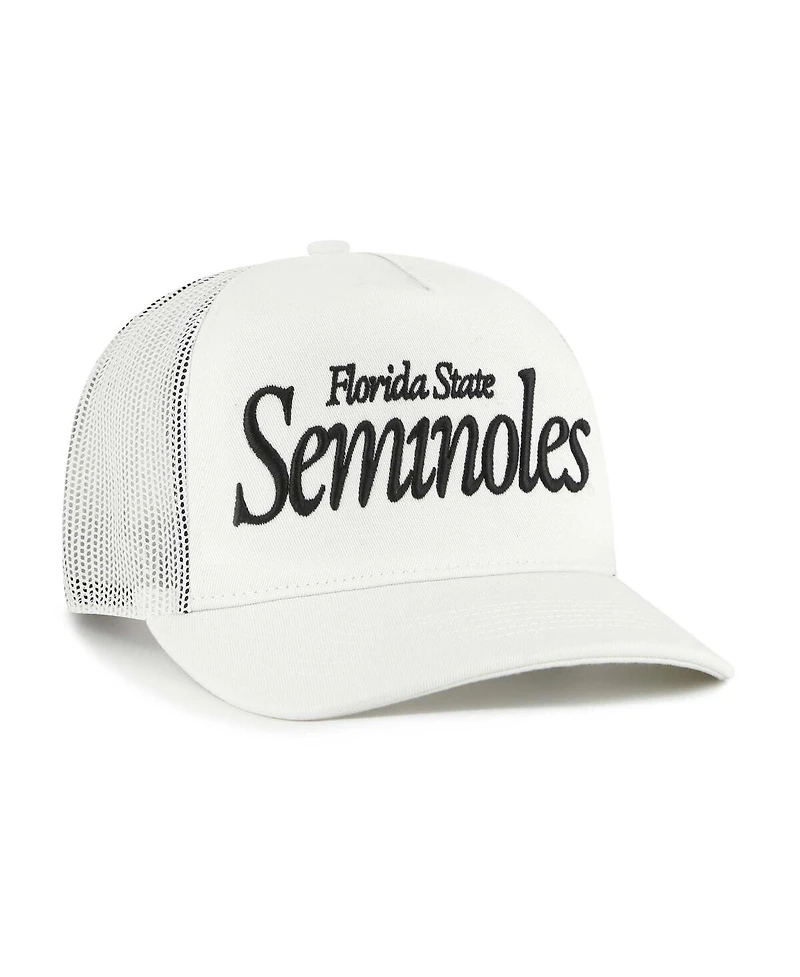 '47 Brand Men's and Women's Cream Florida State Seminoles Foundation Script Adjustable Trucker Hat