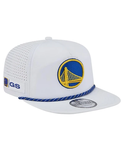 New Era Men's White Golden State Warriors Performance Rope Golfer Adjustable Hat