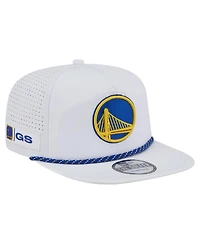 New Era Men's White Golden State Warriors Performance Rope Golfer Adjustable Hat