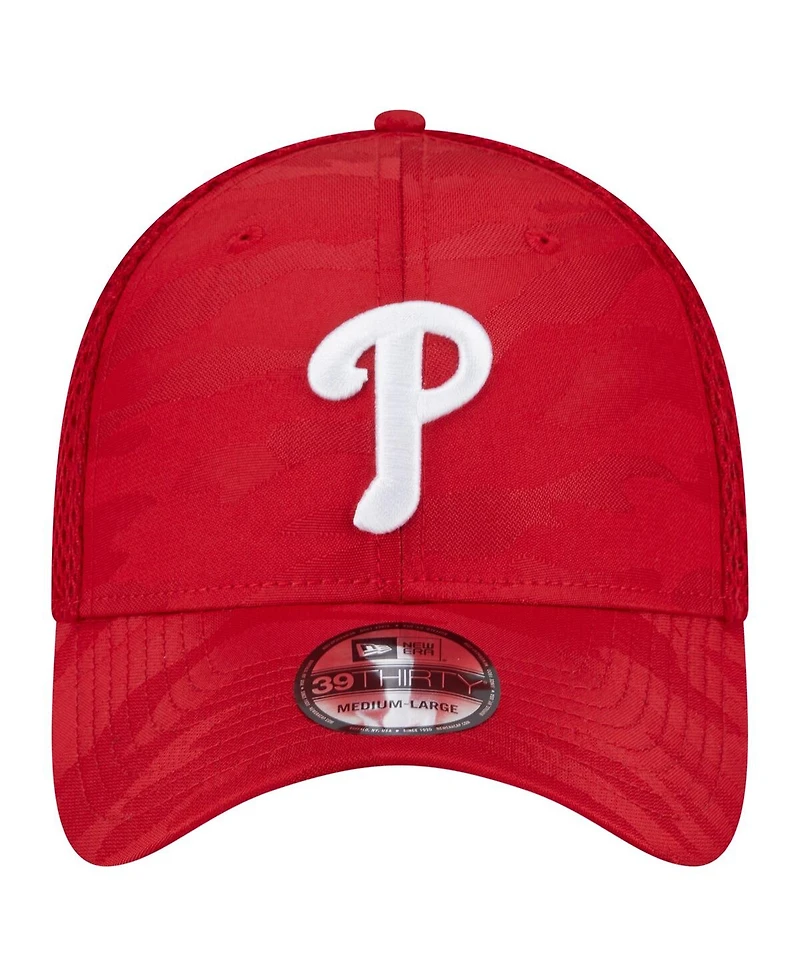 New Era Men's Red Philadelphia Phillies Subtle Camo 39THIRTY Flex Hat