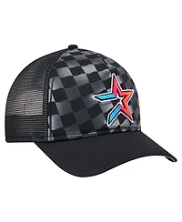 New Era Men's Black Houston Astros Gradient 9FORTY A-Frame M-Crown Trucker Adjustable Hat