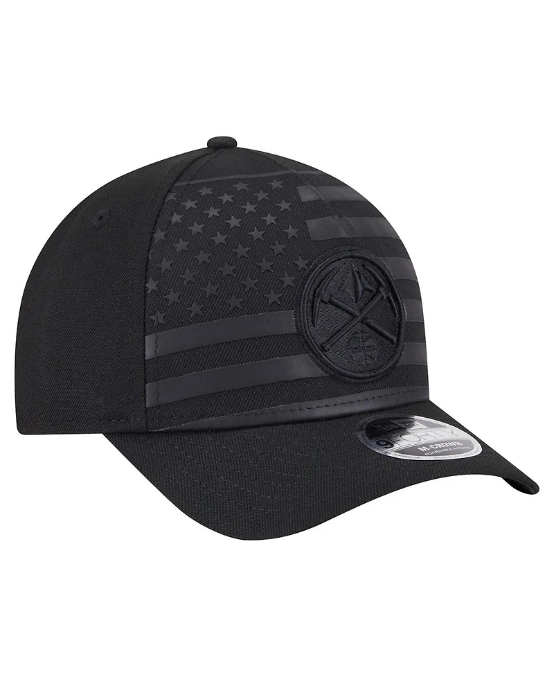 New Era Men's Black Denver Nuggets Game Day Flag A-Frame 9FORTY Adjustable Hat