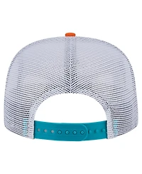 New Era Men's Orange/Aqua Miami Dolphins Throwback Dye Golfer Snapback Hat