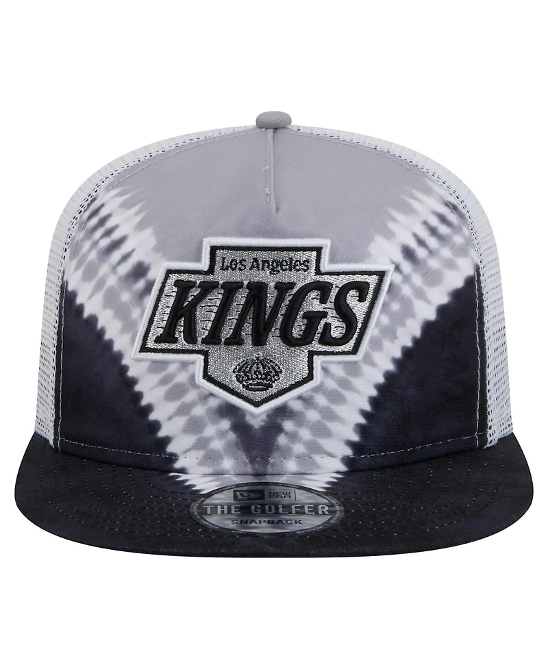 New Era Men's Black/Silver Los Angeles Kings Throwback V-Dye Adjustable Golfer Hat
