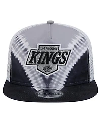 New Era Men's Black/Silver Los Angeles Kings Throwback V-Dye Adjustable Golfer Hat