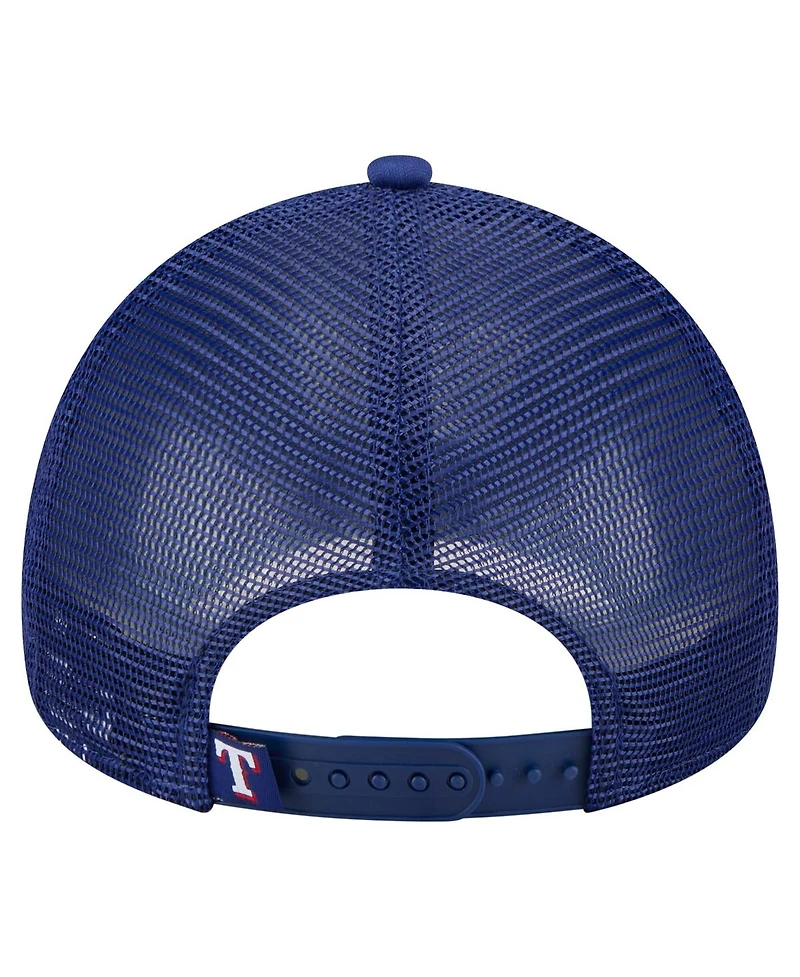 New Era Men's White/Royal Texas Rangers Trucker A-Frame 9FORTY Adjustable Hat