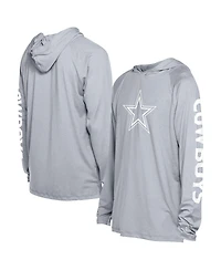 New Era Men's Gray Dallas Cowboys Adventure Collection Raglan Long Sleeve Hoodie T-Shirt