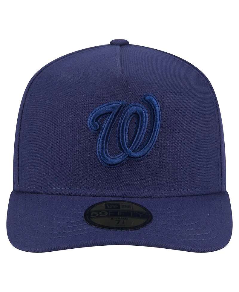 New Era Men's Navy Washington Nationals Color Pack A-Frame 59FIFTY Fitted Hat