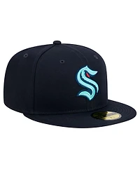 New Era Men's Deep Sea Blue Seattle Kraken Core 59FIFTY Fitted Hat