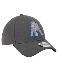New Era Men's Graphite England Patriots Throwback Logo Main 39THIRTY Flex Hat