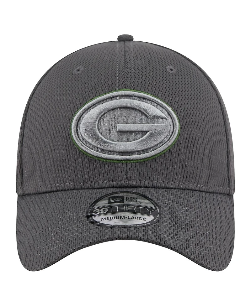 New Era Men's Graphite Green Bay Packers Main 39THIRTY Flex Hat