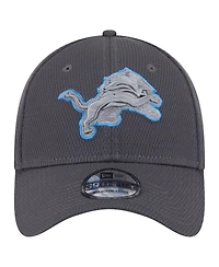 New Era Men's Graphite Detroit Lions Main 39THIRTY Flex Hat