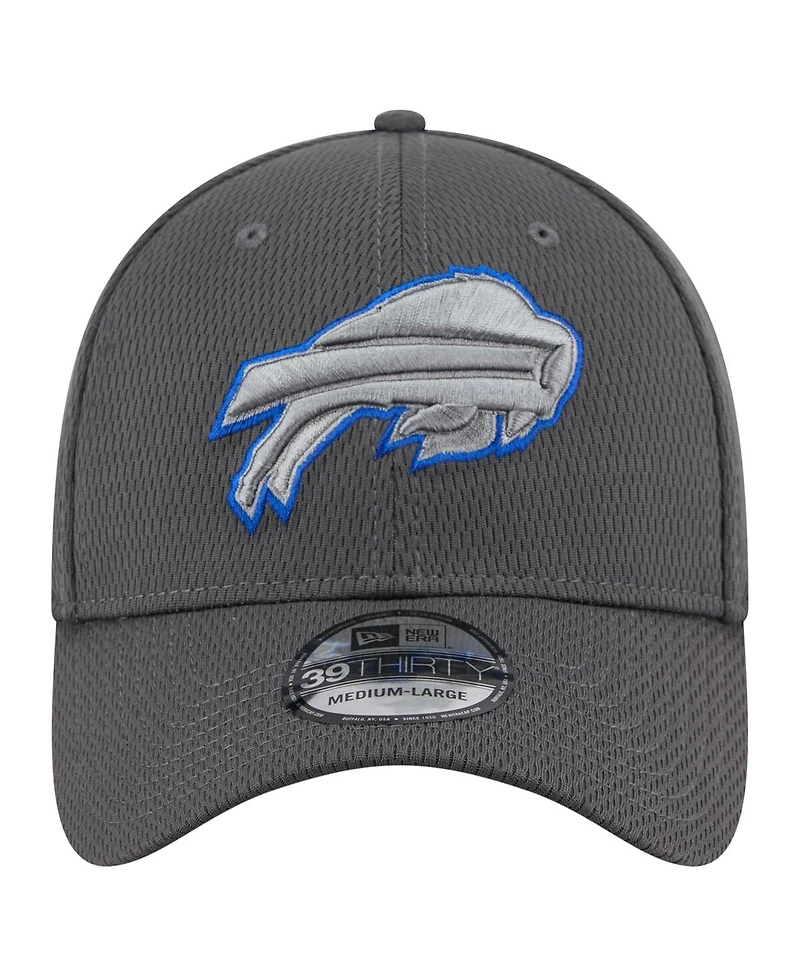 New Era Men's Graphite Buffalo Bills Main 39THIRTY Flex Hat