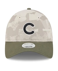 New Era Women's Light Beige/Olive Chicago Cubs 2025 Armed Forces Day 9TWENTY Adjustable Hat