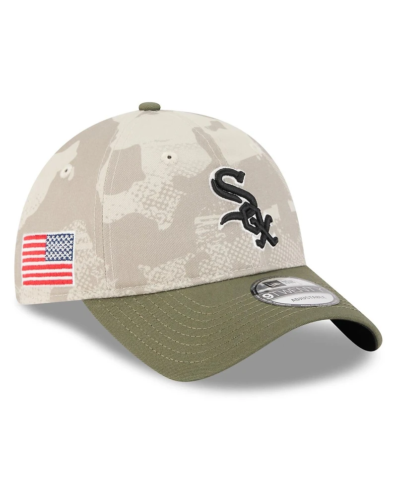 New Era Men's Light Beige/Olive Chicago White Sox 2025 Armed Forces Day 9TWENTY Adjustable Hat