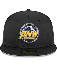 New Era Men's Black Seattle Mariners City Connect Batting Practice 59FIFTY Fitted Hat