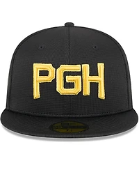 New Era Men's Black Pittsburgh Pirates City Connect Batting Practice 59FIFTY Fitted Hat