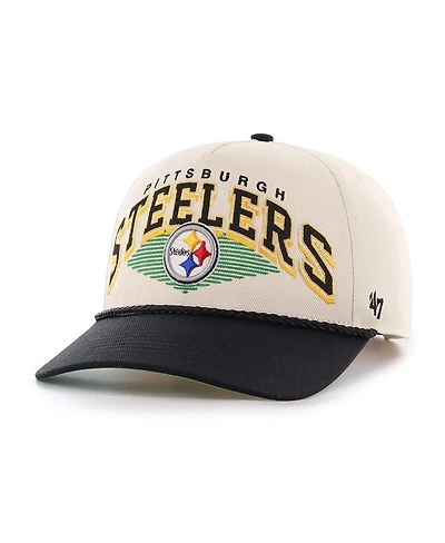 '47 Brand Men's Cream Pittsburgh Steelers Pomona Rope Adjustable Hitch Hat