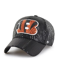 '47 Brand Women's Black Cincinnati Bengals Dazzle Clean Up Adjustable Hat