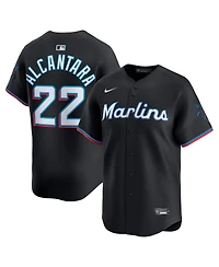 Nike Men's Sandy Alcantara Black Miami Marlins Alternate Limited Player Jersey