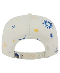New Era Men's Cream Golden State Warriors Lunar Golfer Snapback Hat