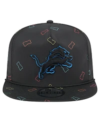 New Era Men's Black Detroit Lions Gummy Golfer Snapback Hat