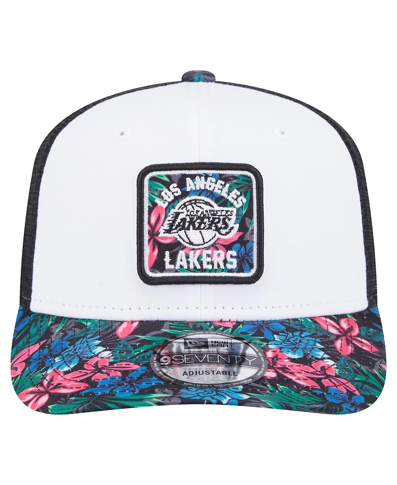 New Era Men's White Los Angeles Lakers Floral 9SEVENTY Adjustable Hat