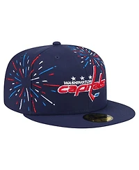 New Era Men's Navy Washington Capitals Americana Fireworks 59FIFTY Fitted Hat