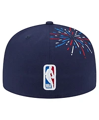 New Era Men's Navy Milwaukee Bucks Americana Fireworks 59FIFTY Fitted Hat