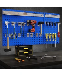 Wall-Mounted Pegboard Kit with 3 Pegboards for Garage Workshop-Navy