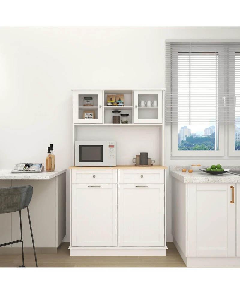 Streamdale Kitchen Trash Cabinet with Shelves and Drawers