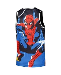 Lids Big Boys and Girls Black Spider-Man Print Mesh Fashion Jersey