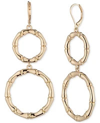 Lauren Ralph Lauren Gold-Tone Bamboo-Texture Double Drop Earrings