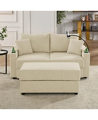 Streamdale Modern Sofa with Storage, Ottoman, Cup Holders, & Phone Chargers
