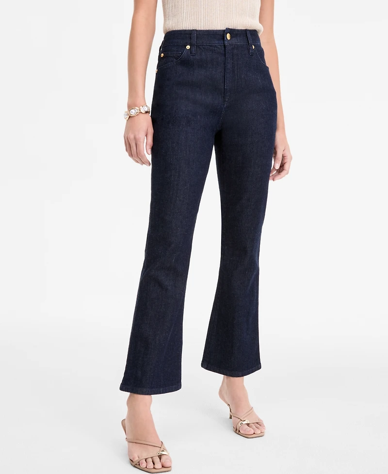 I.n.c. International Concepts Women's High-Rise Cropped Flare Jeans