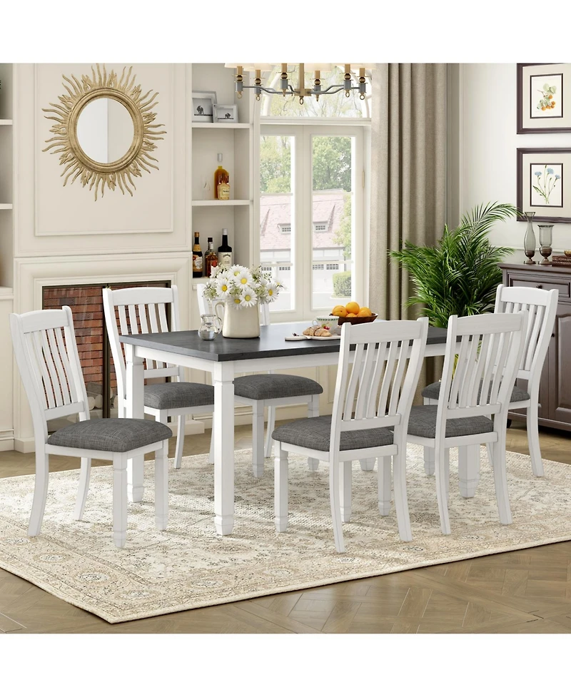 Streamdale 7-Piece Dining Set with Upholstered Chairs