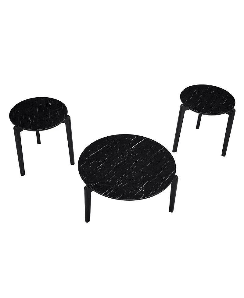 Streamdale Modern Marble-Look Coffee Table (24")