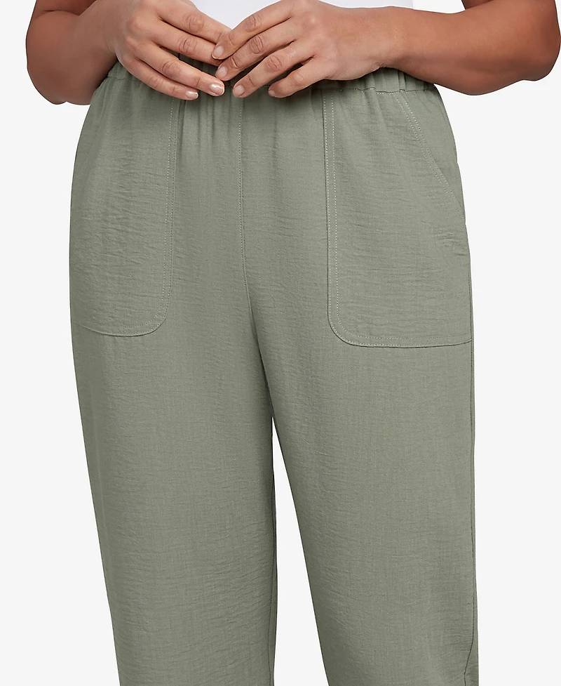 Alfred Dunner Women's Copper Canyon Patch Pocket Medium Length Elastic Waistband Pants
