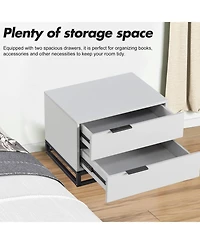 Streamdale Grey Nightstand with 2 Drawers for Closet, Bedroom, or Entryway