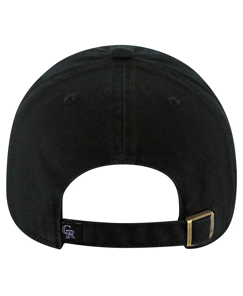 '47 Brand Big Boys and Girls Black Colorado Rockies Clean Up Adjustable Hat