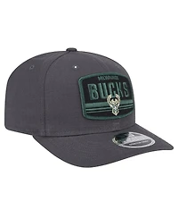 New Era Men's Graphite Milwaukee Bucks Team Elevated Patch 9SEVENTY Adjustable Hat