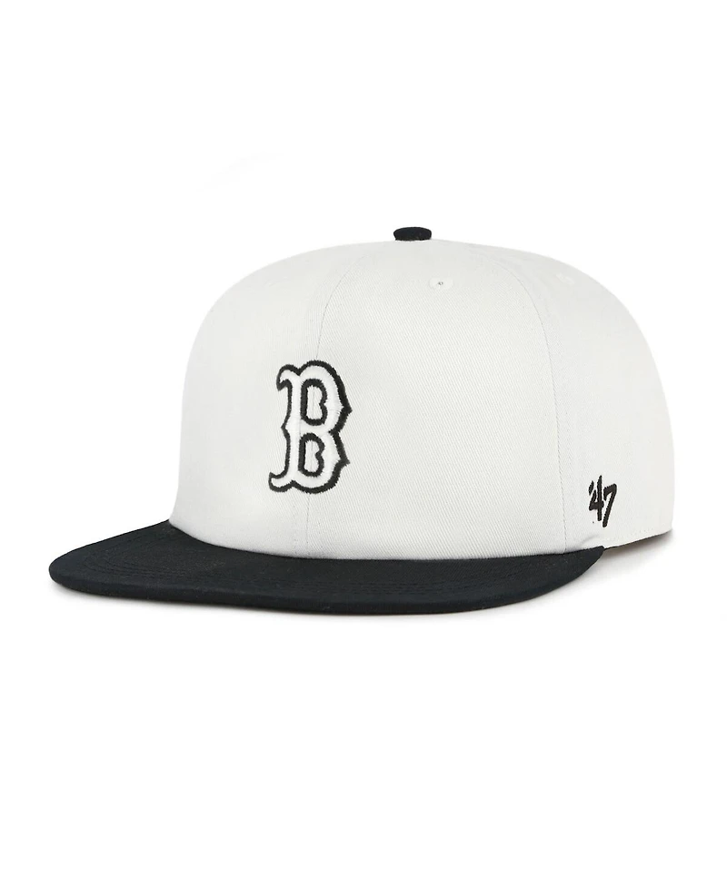 '47 Brand Men's White/Black Boston Red Sox Foundation Captain Snapback Hat