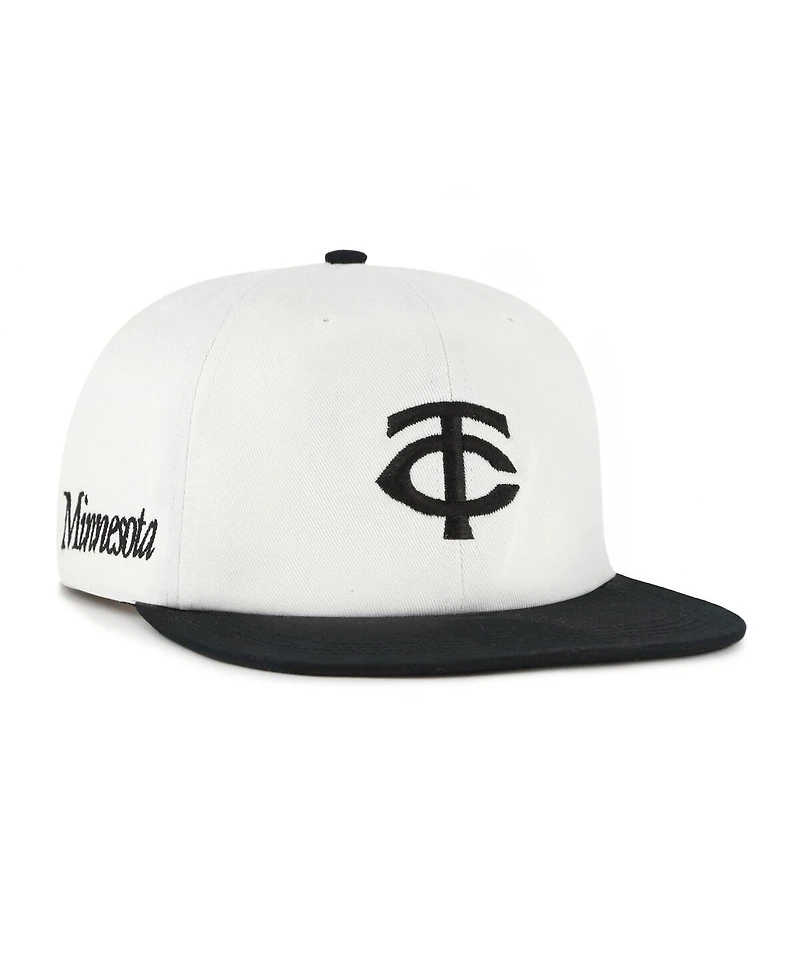 '47 Brand Men's White/Black Minnesota Twins Foundation Captain Snapback Hat