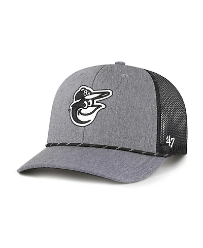 '47 Brand Men's Charcoal Baltimore Orioles Carbon Rope Trucker Adjustable Hat