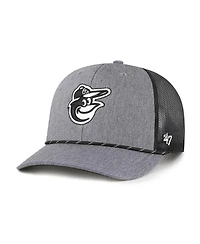 '47 Brand Men's Charcoal Baltimore Orioles Carbon Rope Trucker Adjustable Hat