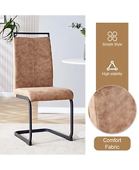 Streamdale Cozy Modern Dining Set Table (67"x35.4") + 4 Fabric Chairs